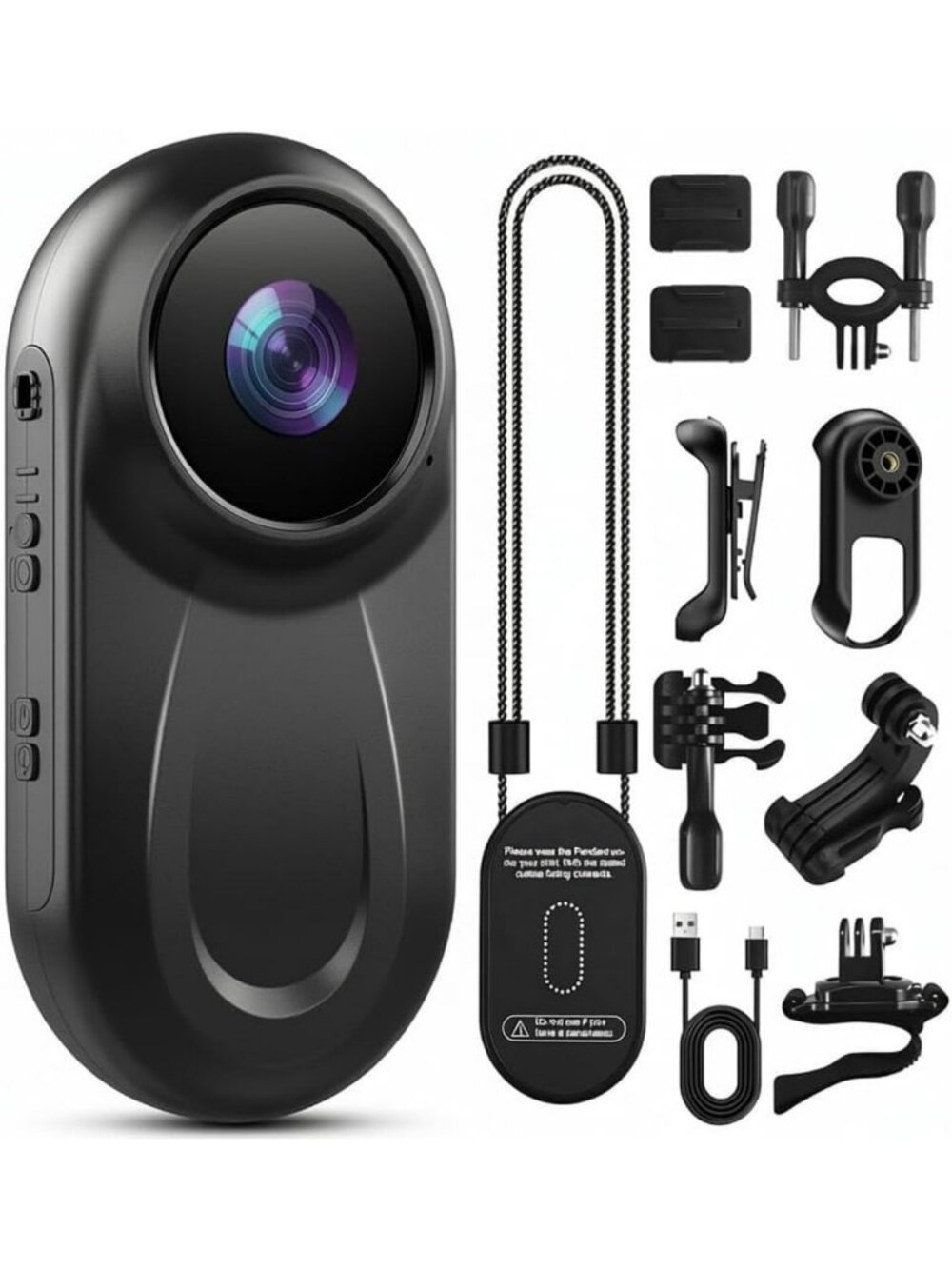 1080P Mini Body Camera, Wearable Video Recorder with 360° Clip for Vlogging